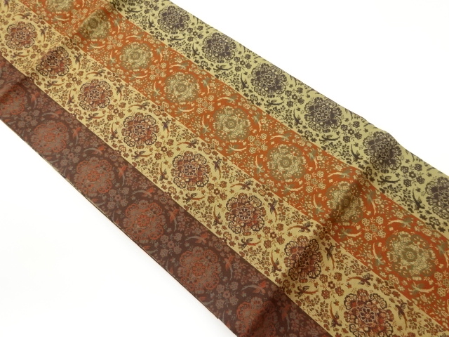 JAPANESE NAGOYA OBI / WOVEN FLOWER CREST